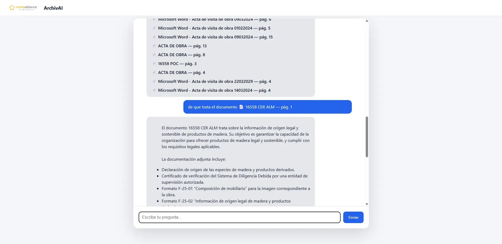 ArchivIA Chatbot — TradeAlliance